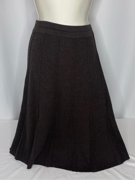 Grace Karin Dresses & Skirts - Grace Dane Lewis Petite 100% Wool Brown Knit A-Line Midi Skirt P/L NWT